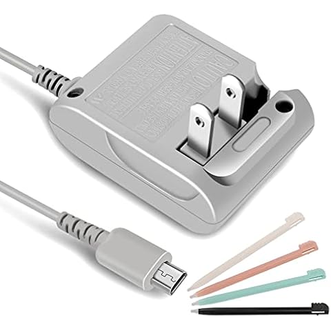 DS Lite Charger Kit Compatible with Nintendo DS Lite 100-240V Wall Plug Adapter with 4 Stylus Pen for Nintendo DS Lite Cover