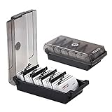 IWILCS Visitenkartenbox, Visitenkarten aufbewahrungs box, Visitenkartenhalter mit Teilerplatinen und A-Z-Index-Registerkarten für Büro-Tischplatte, Grau