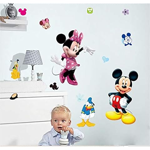 Decoration for a Child's Room Mickey Mouse Minnie Mouse Pluto Dog Donald Duck Wall Sticker Room Decorations Wall Deco Cover
