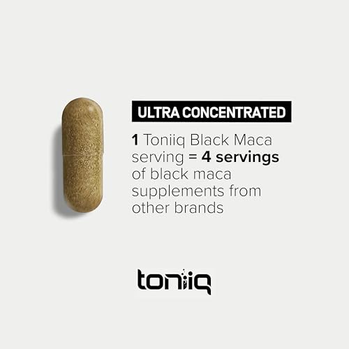 Image of Toniiq Black Maca Root - Ultra High Potency 20:1 Extract | Single Origin, Wildcrafted & Highly Concentrated - Third-Party Lab Tested - 120 Capsules