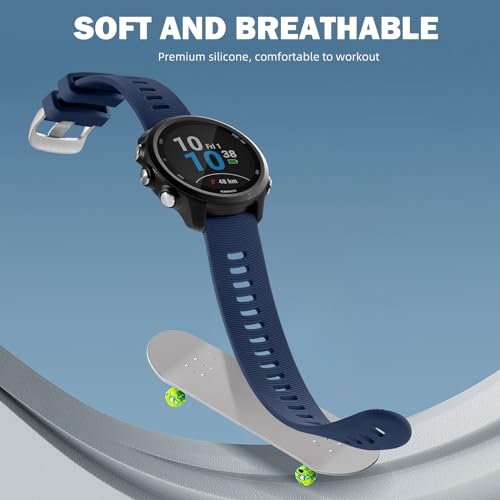 Image of GEAK Compatible with Garmin Forerunner 245 /645 /55 Watch Band /645 /245 Music Band, 20mm Sport Watch Band Compatible with Garmin Vivoactive 6 5 3 /Venu /Venu SQ,Soft Strap for Galaxy Watch 7 /6 /5 /4