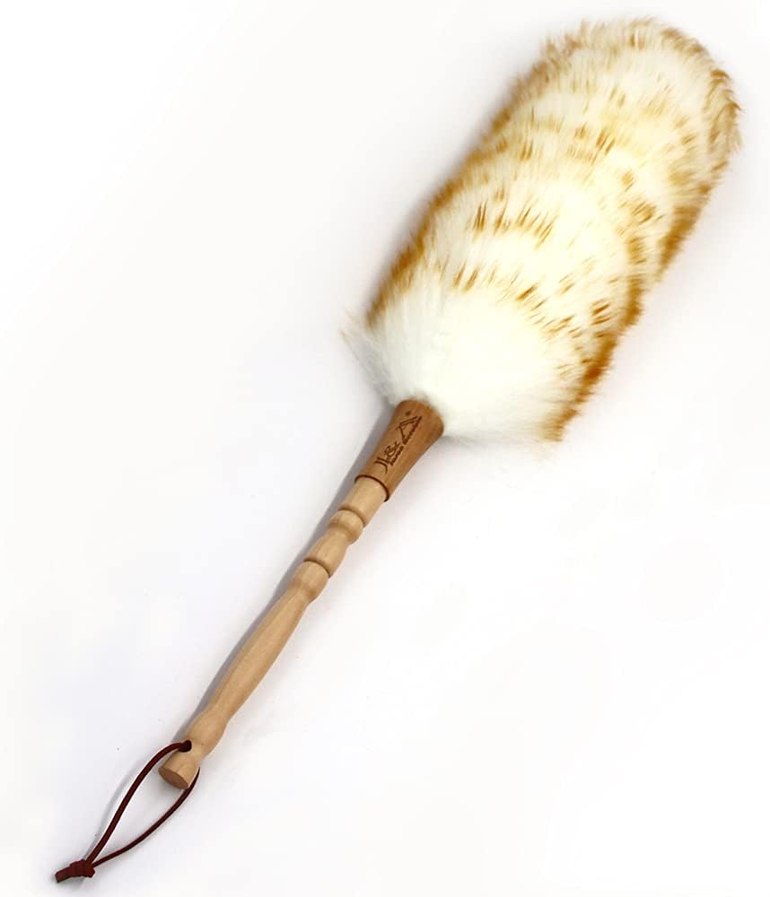 J&A Lambswool Dusters with Solid Wooden Handle, Flexible Head, Anti