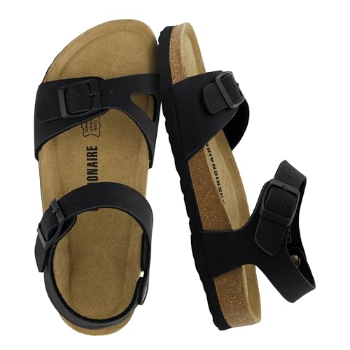 Image of CUSHIONAIRE Lauri Cork Footbed Sandals for Women with Back Strap, Adjustable Double Buckle Ankle Strap Sandals, Memory Foam