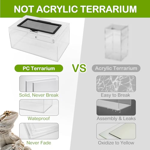 Image of Reptile PC Terrarium Amphibian Tank Spider Enclosure Snake Cage 7x11.8x5.9inch Suitable for breeding Leopard Gecko,Frog,Hermit Crab,Lizards,Isopod,Tarantula,Turtles,Chameleons,Jumping Spiders