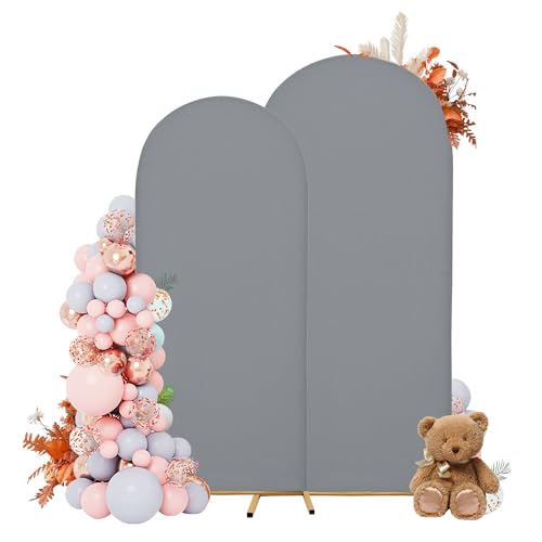 Arch Covers, Smoky Grey Arch Backdrop Cover Set of 2, Cover Only