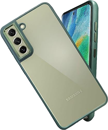Image of A rtistque Ultra Hybrid Clear Back Cover Case for Samsung Galaxy S21 FE | Drop Protection | Transparent | Smooth TPU Sides - Green