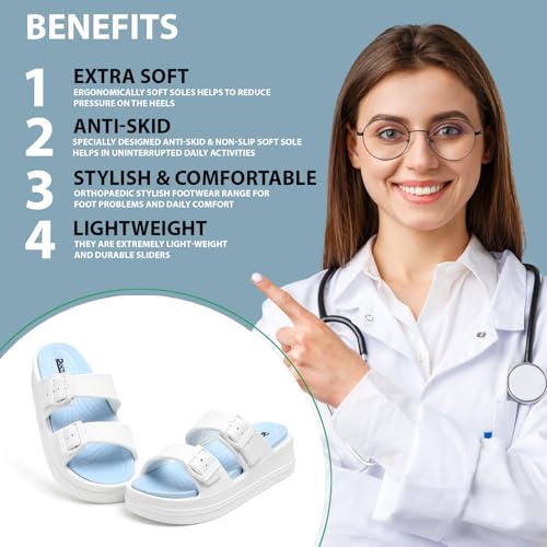 Image of DOCTOR HEALTH SUPER SOFT Stylish and Light Weight Anti Skid Women Slippers with Waterproof | Cushioned Footwear | Comfortable with Adjustable Back Strap | Everyday Wear