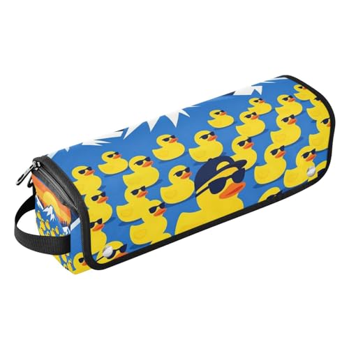 Estuche de viaje 2 en 1 para rizador con alfombrilla resistente al calor, organizador de herramientas para cabello de gran capacidad para planchas, rizadores, planchas alisadoras, con diseño divertido de pato para mujeres miniatura 1