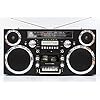 GPO Brooklyn 80er Jahre Style tragbare Boombox mit Kabelloser Bluetooth Lautsprecher, CD/Kassette Player, USB, UKW- und…