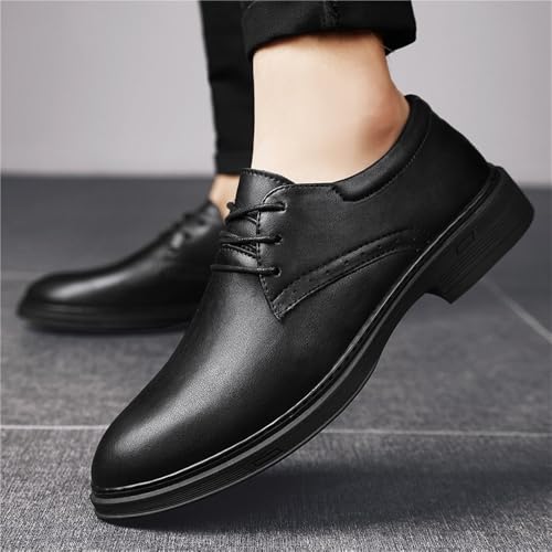 Men's Leather Casual Shoes Large Size Work Stitching Business Lace up4