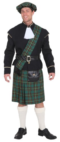 Déguisement écossais vert homme costume kilt adulte veste complet taille 50-52