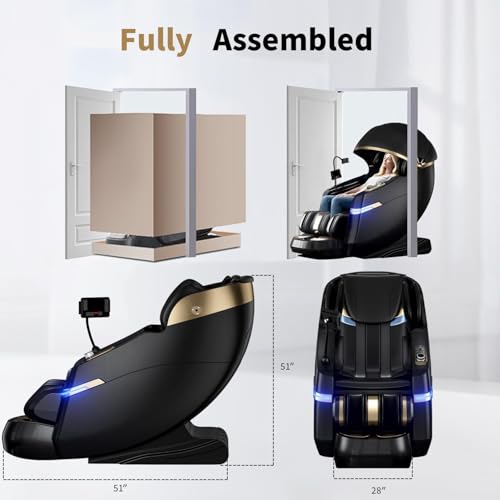 Full Body Zero Gravity Massage Chair, 51'' SL Track with 3 Levels Zero Gravity & Body Scan, 20 Auto Massage Programs, 3D Shiatsu Deep Tissue Massage, Foot Rollers, Airbag, Heating, Yoga Stretch - Image 7