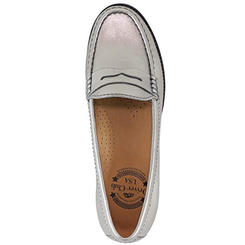 Image of Womens Casual Genuine Leather Comfortable Lightweight Driving Moaccasins Classic Fashion Penny Slip On Ladies Driving Loafer Flat Shoes