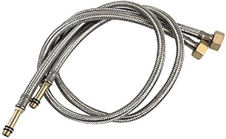 Pack of 2 Flexible Pipe Tap Connector Stainless Steel Braided Hose M10 (10mm) x 1/2" 80cm Long