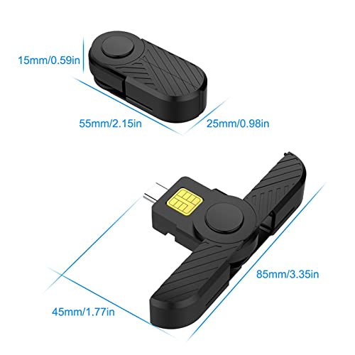 Leitor de cartão SIM,Leitor de cartão CAC Tipo C, Plug N Play - Microcâmera Memory Card/SIM/Smart Ca