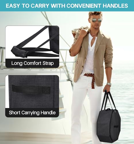 SLEEPING LAMB Hat Box for Travel and Storage, Collapsible Cowboy Cap Organizer for Closet with Handles, Hat Boxes for Men and Women Storage Large Cap Case Carrier with Cardbord, Black by SLEEPING LAMB - Image 2