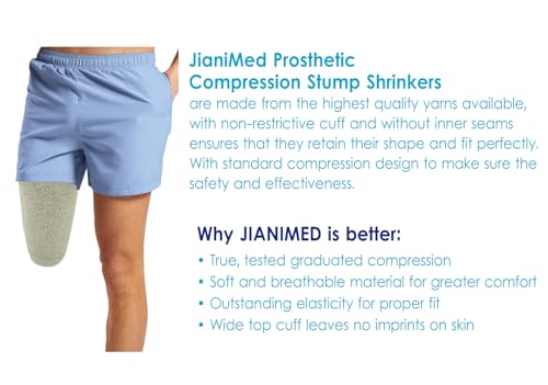 Image of X-Static Prosthetic Stump Shrinkers - Above Knee, 35cm, Amputee Sock, 15-20, Silver Yarn, Daily, Taiwan Excellence S /M