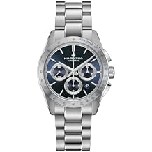 Hamilton Jazzmaster Performer Automatic Mens Watch, 42mm Stainless Steel Case, Swiss Made, Blue Dial Analog Wrist Watch, 100m Waterproof, Sapphire Crystal, Tachymeter, Stainless Steel Strap