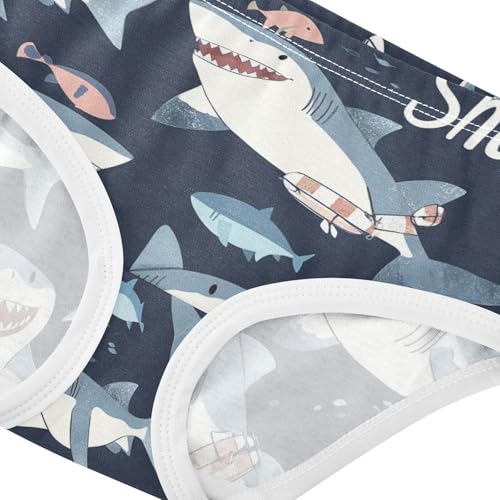Wusikd Sharks Girls' Underwear Cotton Beach Girls Briefs Soft Toddler Underwear 2T4