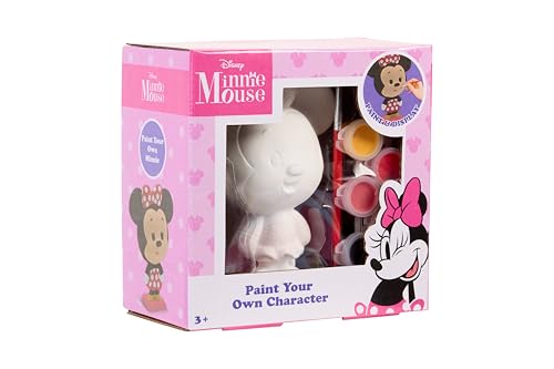 Juego de pintura de Minnie Mouse de Disney, figura de yeso para pintar para niños, kit creativo de manualidades con pinturas y pinceles, idea de regalo a partir de 3 años, producto oficial de Disney