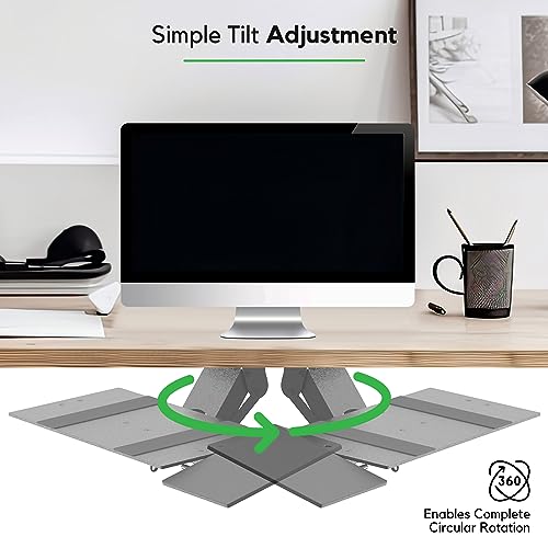 KT1 Ergonomic Under-Desk Computer Keyboard Tray. Adjustable Height Angle Negative tilt Sliding Pull Out Drawer Platform swivels 360 Slides Office Products Furniture Desktop Accessories with Mouse pad