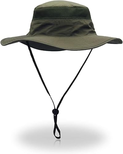 EONPOW Sombrero Hombre Verano Cortaviento UPF50+ Protección UV Gorro Pescador Hombre de Playa de Malla 56-61cm para Caminar y Senderismo