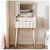 Coiffeuse rétractable avec tiroir de rangement : Cette coiffeuse rétractable avec rangement est dotée d'un miroir LED rabattable, vous permettant de visualiser et d'accéder facilement à vos outils de beauté, à votre papeterie et à vos accessoires. Les tiroirs coulissants spacieux permettent de ranger vos essentiels, tandis que le plateau extensible offre un espace supplémentaire pour un ordinateur portable, des produits de soin ou un agenda.