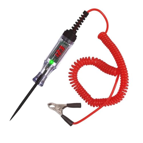 Heavy Duty 5-90V Backlit Digital LED Circuit Tester, Electrical Voltage Testers with Extended Spring Wire & Probe for Car, Truck