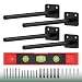 8 Inch Floating Shelf Brackets, 4 Pack Solid Steel Blind Shelf Bracket Heavy Duty Hidden Shelf Supports with Spirit Level and Hardware for Home Decor, Storage, Organization (Black)