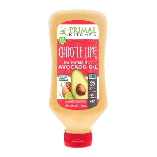 Primal Kitchen Squeeze Chipotle Mayonesa de lima hecha con aceite de aguacate, 17 onzas