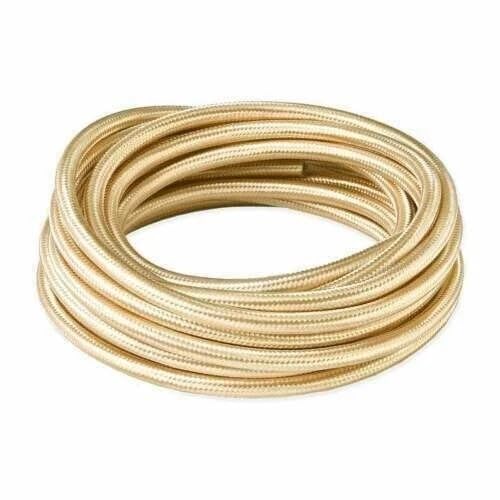 5Meters 3 Core Round Vintage Fabric Braided 0.75mm Flex Flexible Cable Electrical Wire for DIY Lamps Industrial Pendant Lights Lighting Appliances (Light Gold) - Image 4