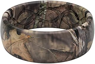 Groove Life Mossy Oak Breakup Country Camo Silicone Ring Breathable Rubber Wedding Rings for Men, Lifetime Coverage, Unique Design, Comfort Fit Ring - Size 11