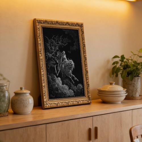 Toile mort sur un cheval pâle Gustave Doré pour habiller un mur vide