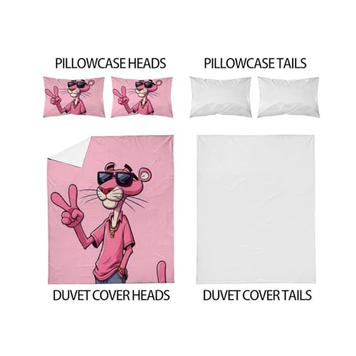 Housse de couette léopard rose en microfibre infroissable pour un lit double facile à border - 4