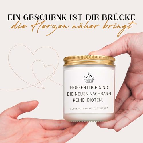 Giftasy Geschenk zum Einzug - Duftkerze mit Spruch, Einzugsgeschenke Wohnung, Einweihungsgeschenk Haus, Richtfestgeschenk, Neues Zuhause Neues Haus Neue Wohnung Hauskauf Geschenke