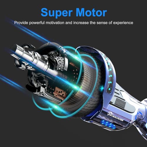 EVERCROSS Hover Board Kids, Hoverboards with Seat Attachment Hoverkart, 6.5" Self Balancing Scooters, Hoverboards Bluetooth with LED Lights, Ideal Hover Board for Kids Teenagers Adults Blue - Image 3