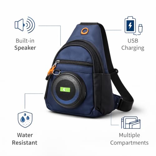Image of VINSU Sling Bags for Men & Women | Sling Backpack for Men & Women | Anti-Theft Chest Bag with USB Charging Port | Travel Shoulder Bag