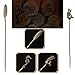 Mingchen 1 Pc Feather Carving Shape Cigar Draw Enhancer Tool, Gold Spiral Ventilation Needle Cigar Pick Tool Accessories, Metal Copper Retro Hairpin