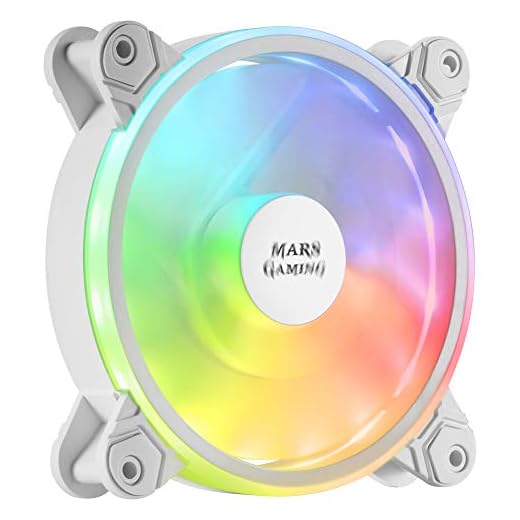 MARSGAMING MFXW, Ventilador PC 12cm, ARGB Dual, Ultra-silencioso 14db, Blanco