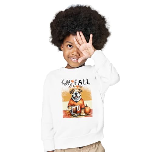 Hello Fall Dog Football Welcome Autumn with Leaves Pumpkins Adult Youth T-Shirt Hoodie Sweatshirt3