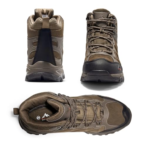 NORTIV 8 Men's Waterproof Hiking Boots Outdoor Mid Trekking Lightweight Mountaineering Shoes Paladin,Size 7.5,Coffee,JS19004M