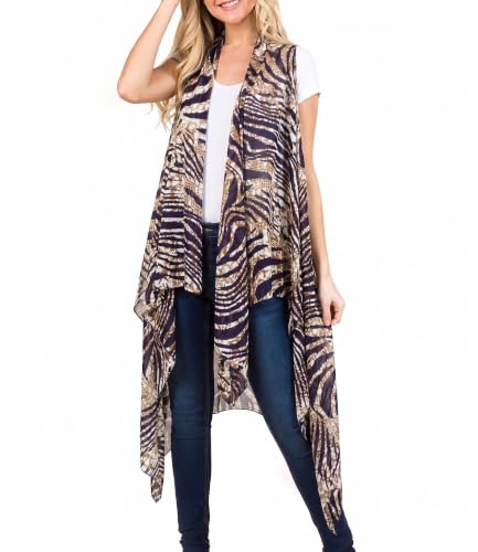 Image of Scarfand's Women's Sheer Open Front Lightweight Sleeveless Long Duster Cardigan Vest