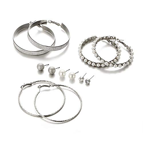 Image of Shining Diva Fashion Stylish Pairs Metal Earrings for Women and Girls