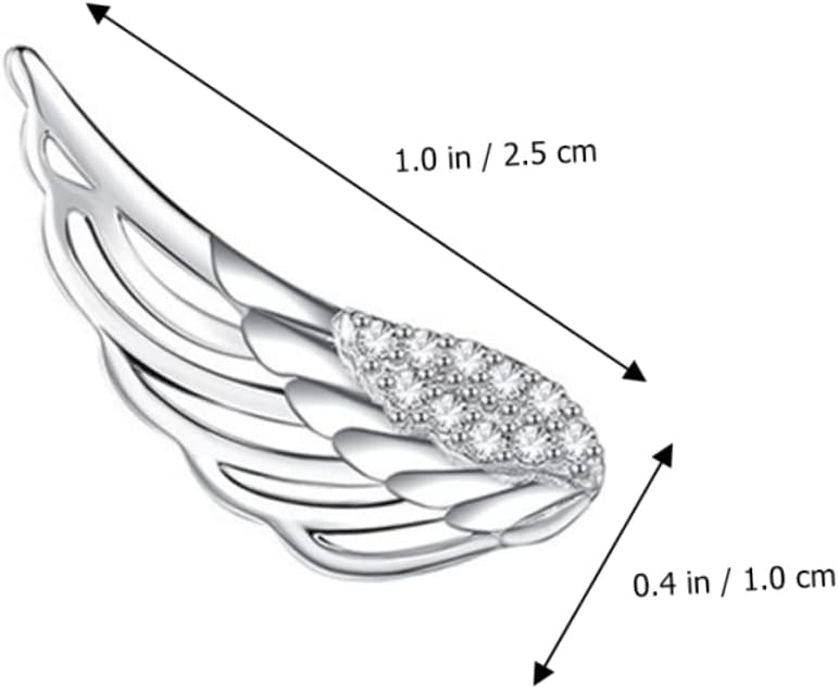 LIFKOME 2 Pairs Angel Wing Earrings 925 Sterling Silver Angel Wing Stud Cartilage Earrings for Women - Image 4