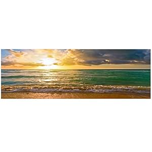 Wall Art Foto Print Posters en Prints Canvas Modern Zeegezicht Zonsopgang Woonkamer Decor Canvas Schilderij (30 × 60 CM/11,8 × 23.6 inch) Frameloos