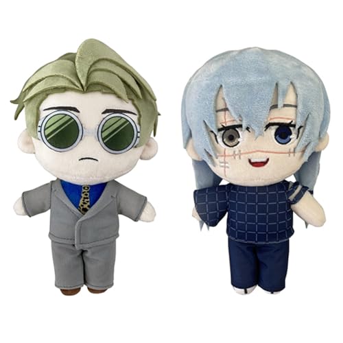 QAHEART 2pcs Anime Figure Nanami Kento and Mahito Soft Figure Throw Pillow Cartoon Hug Pillow Home Sofa Decoration Collectible for Fans