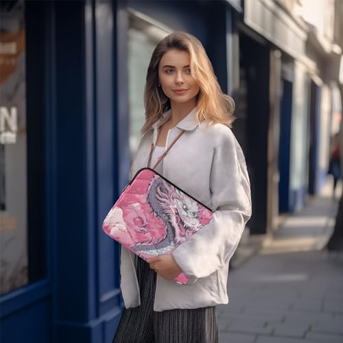 Funda para portátil 13-14 pulgadas impermeable rosa dragón chino miniatura 7