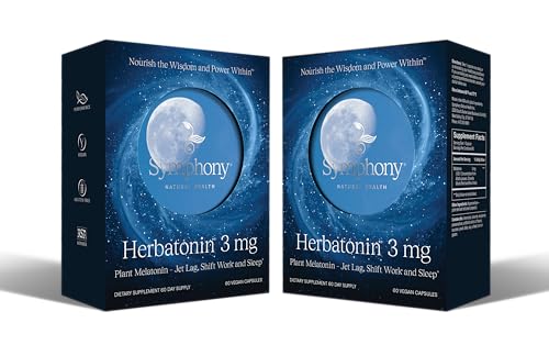 Herbatonin 3 mg Plant Based Melatonin for Jet Lag Shift Work & Sleep Support* Circadian Rhythm Supplement with Naturally Occurring Melatonin from Plants 120 Vegan Capsules