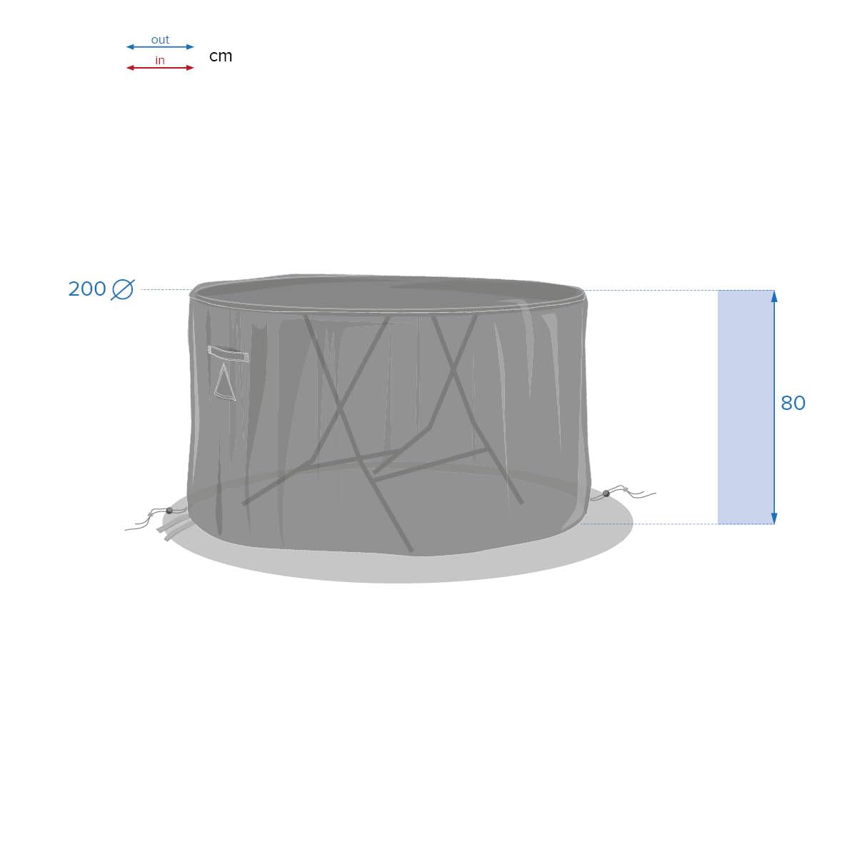 Hespéride - Housse de Protection hambo pour Table Ronde 200x200x80cm