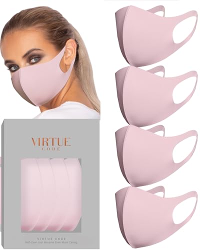Image of Virtue Code Second Skin Cloth Face Mask Pack. 4 Buttery Soft Masks Washable Fabric